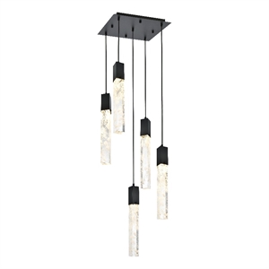 elegant lighting aurora 16 inch pendant in black