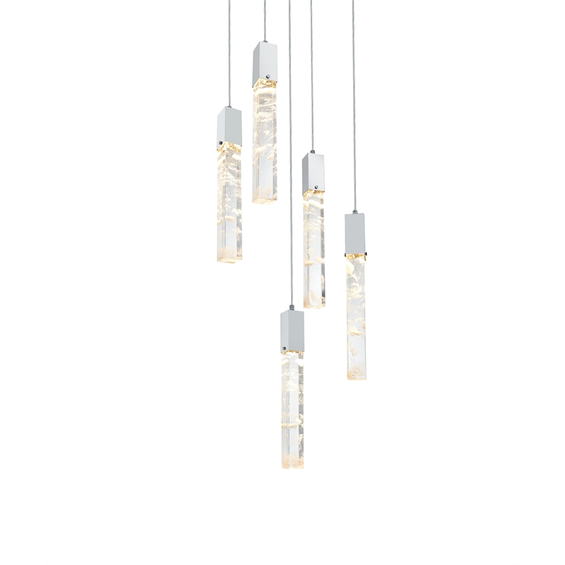 Elegant Lighting Aurora 16 Inch Pendant In Chrome
