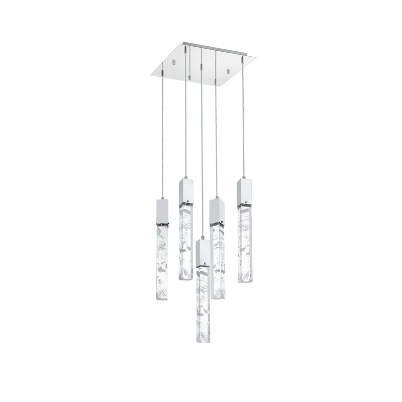 Elegant Lighting Aurora 16 Inch Pendant In Chrome