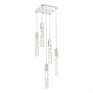 elegant lighting aurora 16 inch pendant in chrome