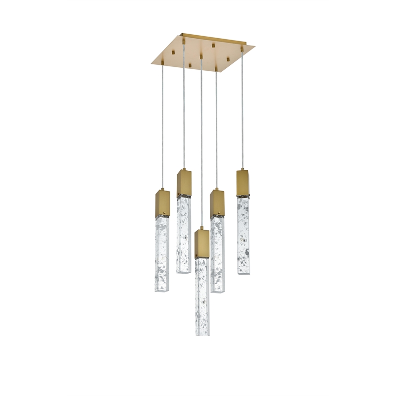 Elegant Lighting Aurora 16 Inch Pendant In Satin Gold
