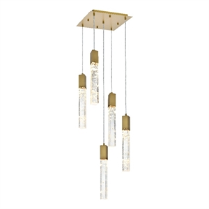 elegant lighting aurora 16 inch pendant in satin gold