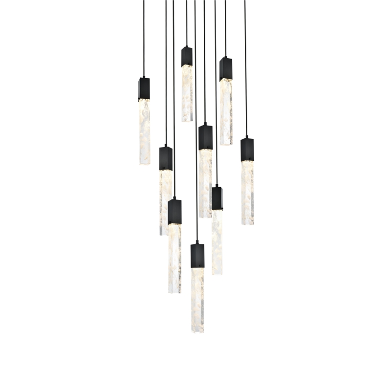 Elegant Lighting Aurora 20 Inch Pendant In Black