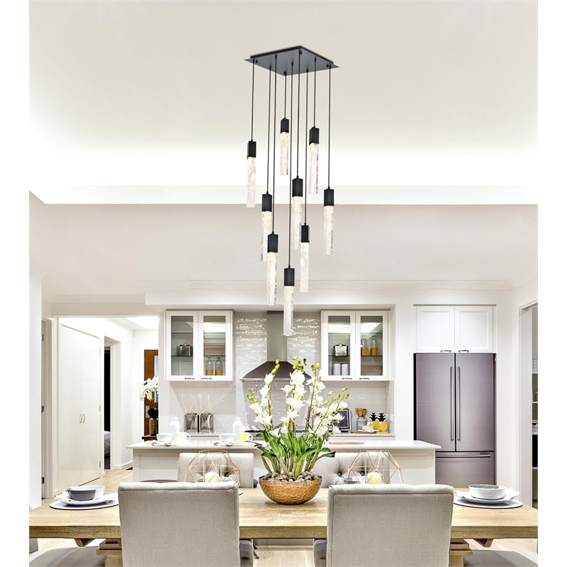 Elegant Lighting Aurora 20 Inch Pendant In Black