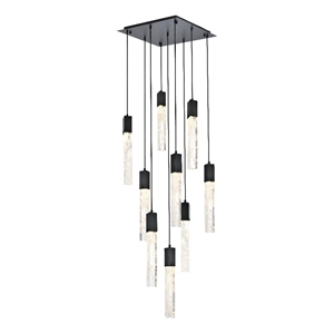 elegant lighting aurora 20 inch pendant in black