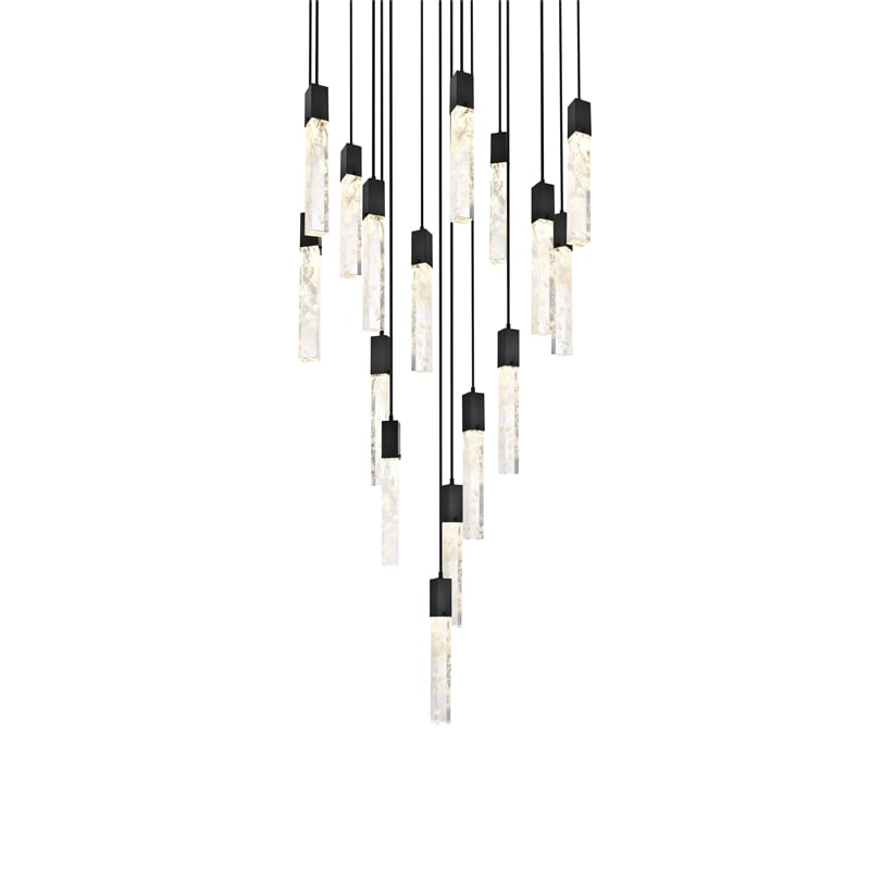 Elegant Lighting Aurora 36 Inch Chandelier In Black