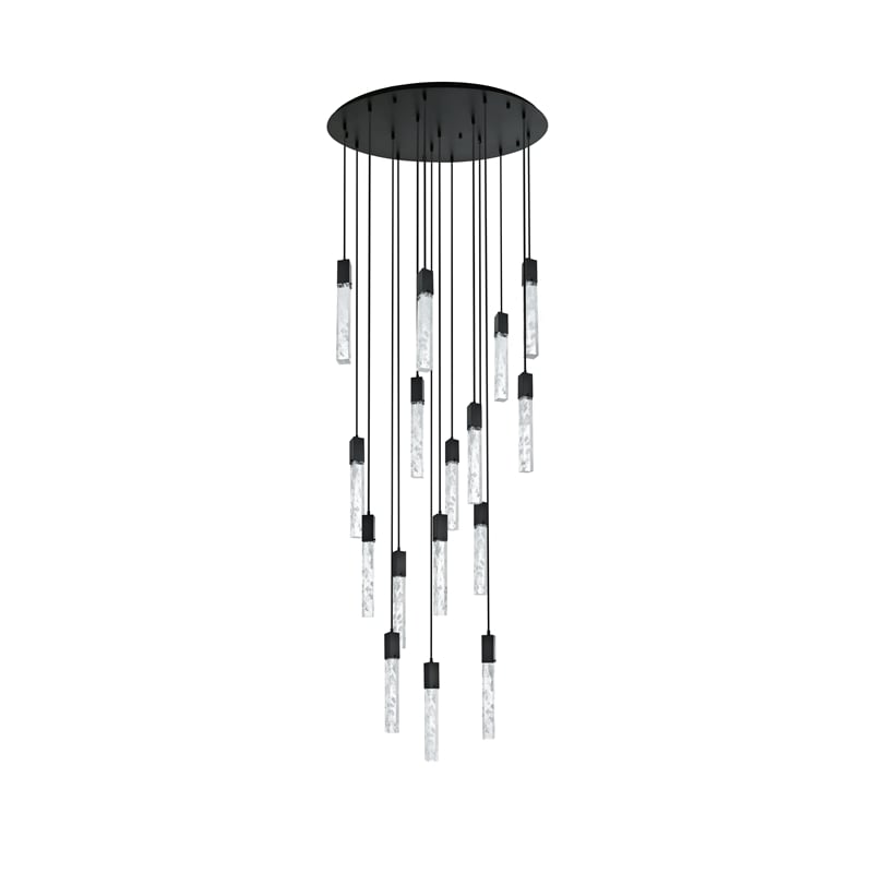 Elegant Lighting Aurora 36 Inch Chandelier In Black