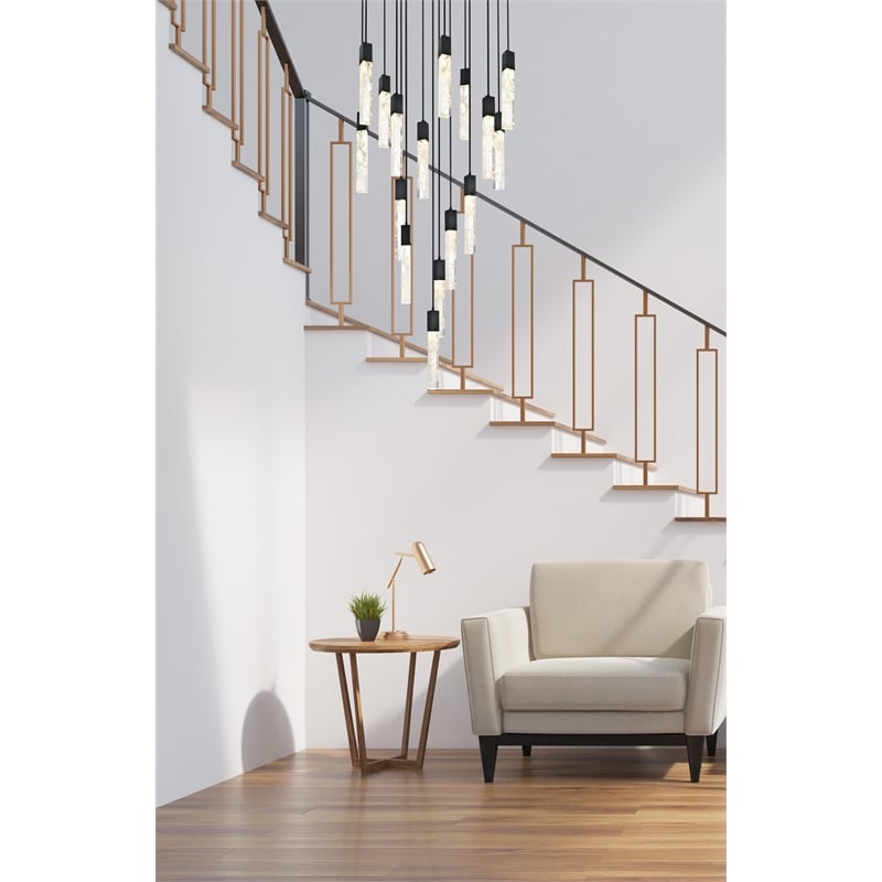 Elegant Lighting Aurora 36 Inch Chandelier In Black