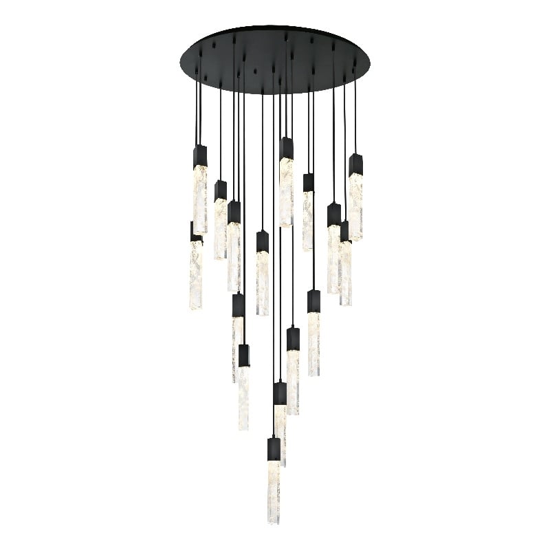 Elegant Lighting Aurora 36 Inch Chandelier In Black