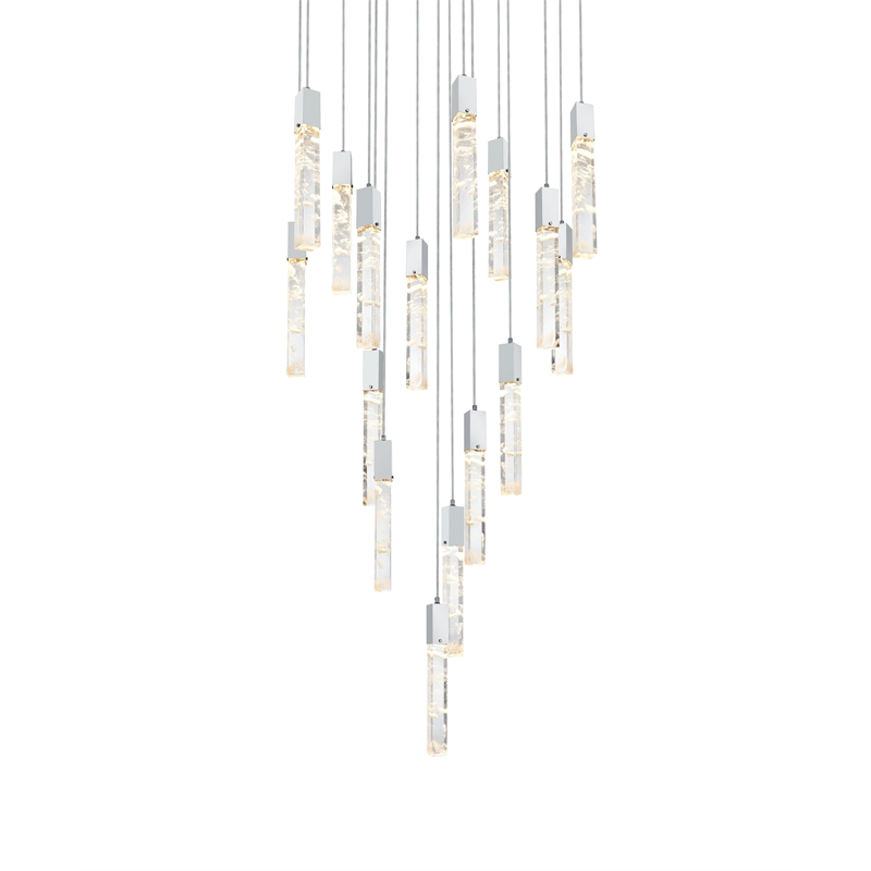 Elegant Lighting Aurora 36 Inch Chandelier In Chrome