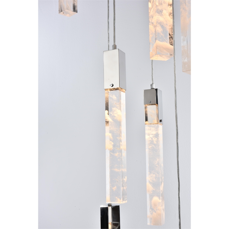 Elegant Lighting Aurora 36 Inch Chandelier In Chrome