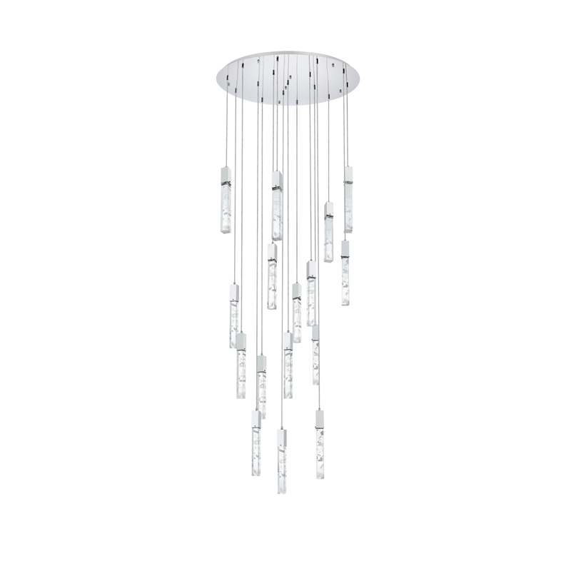 Elegant Lighting Aurora 36 Inch Chandelier In Chrome