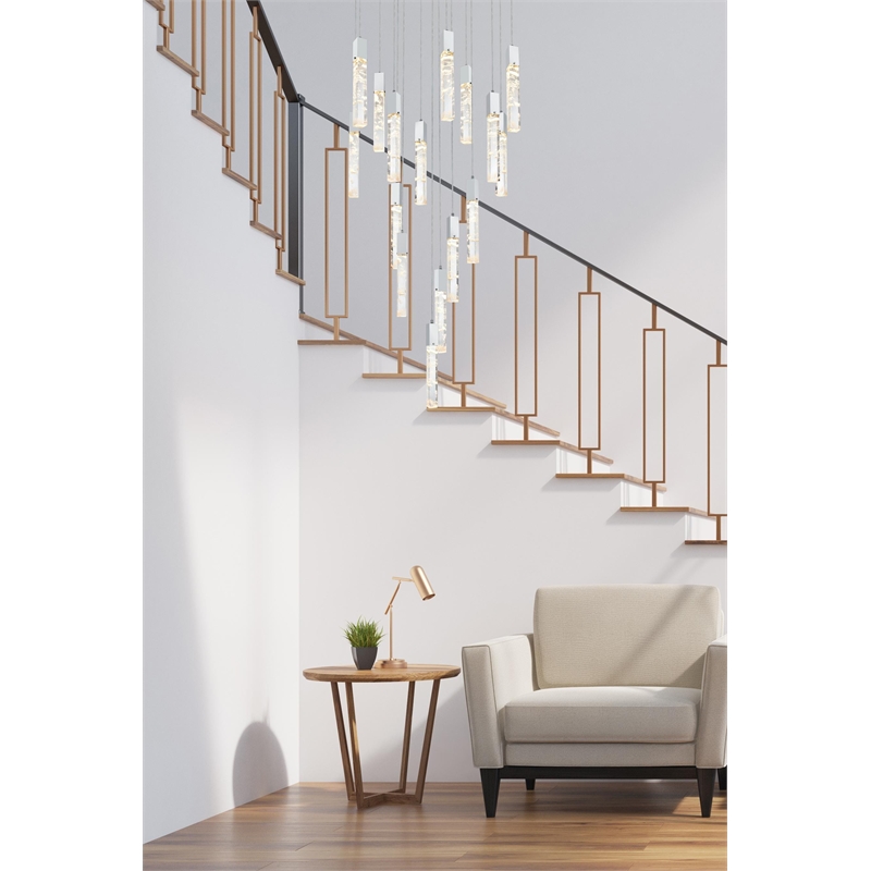 Elegant Lighting Aurora 36 Inch Chandelier In Chrome