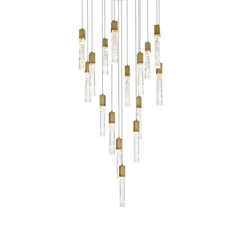 Elegant Lighting Aurora 36 Inch Chandelier In Satin Gold