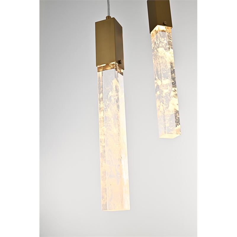 Elegant Lighting Aurora 36 Inch Chandelier In Satin Gold