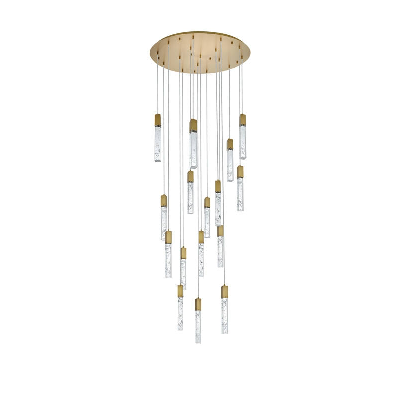 Elegant Lighting Aurora 36 Inch Chandelier In Satin Gold