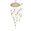 Elegant Lighting Aurora 36 Inch Chandelier In Satin Gold