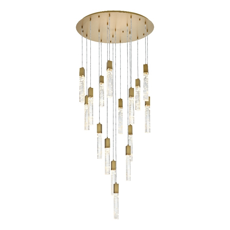 Elegant Lighting Aurora 36 Inch Chandelier In Satin Gold