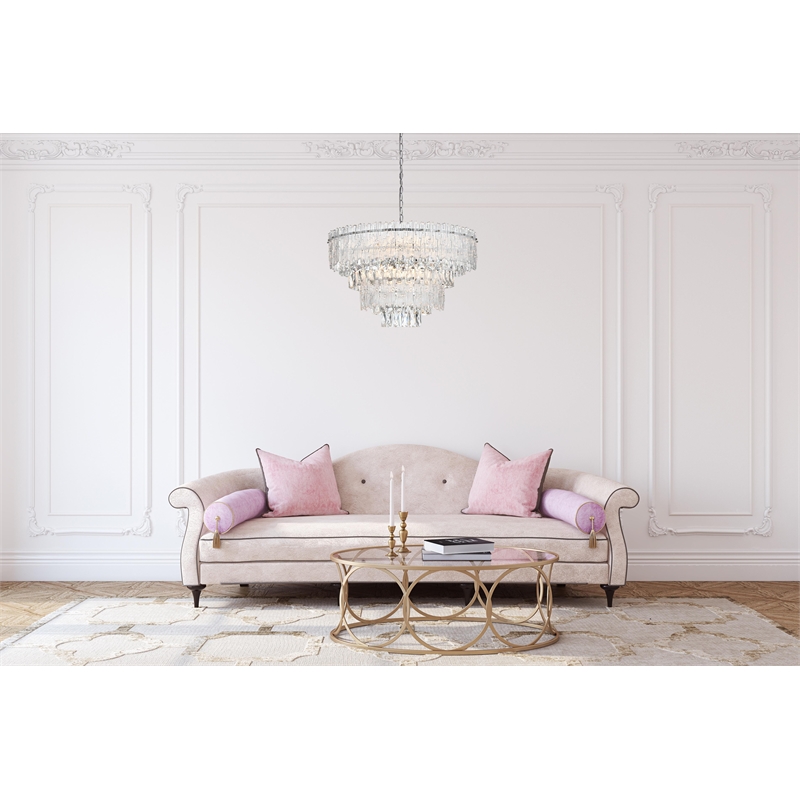 Elegant Lighting Emilia 25 Inch Chandelier In Chrome