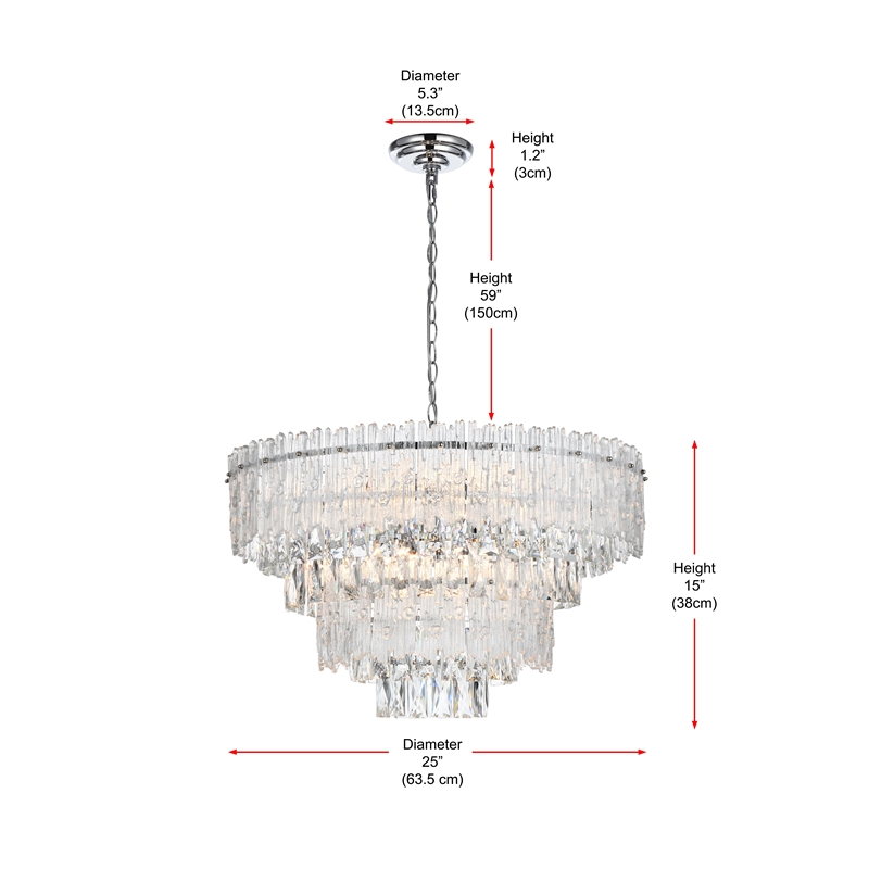 Elegant Lighting Emilia 25 Inch Chandelier In Chrome