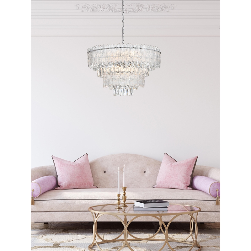 Elegant Lighting Emilia 25 Inch Chandelier In Chrome