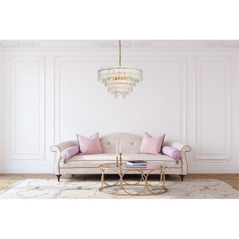 Elegant Lighting Emilia 25 Inch Chandelier In Satin Gold