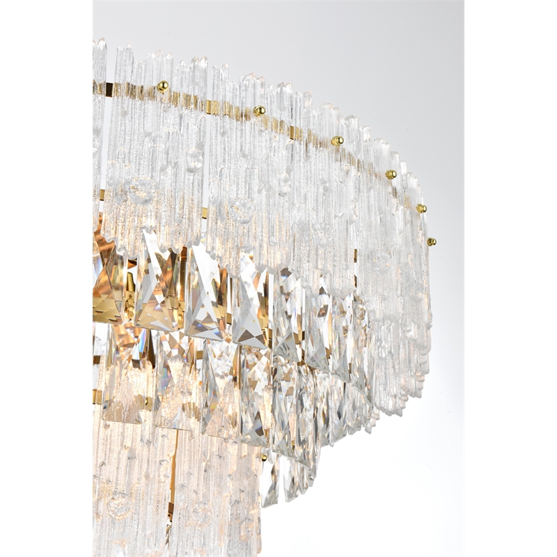 Elegant Lighting Emilia 25 Inch Chandelier In Satin Gold