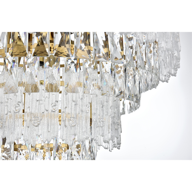 Elegant Lighting Emilia 25 Inch Chandelier In Satin Gold