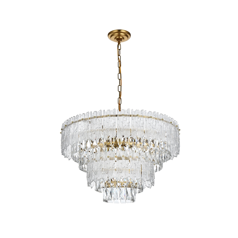 Elegant Lighting Emilia 25 Inch Chandelier In Satin Gold