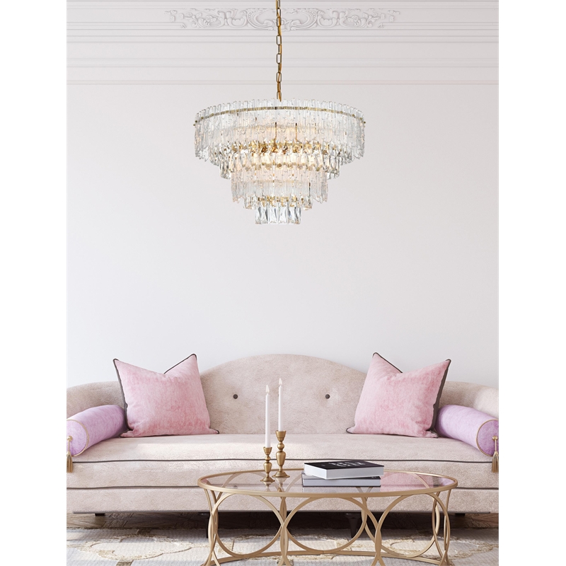 Elegant Lighting Emilia 25 Inch Chandelier In Satin Gold