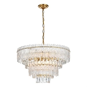 Elegant Lighting Emilia 25 Inch Chandelier In Satin Gold