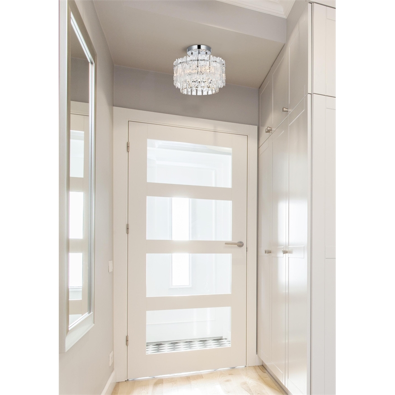 Elegant Lighting Emilia 12 Inch Flush Mount In Chrome