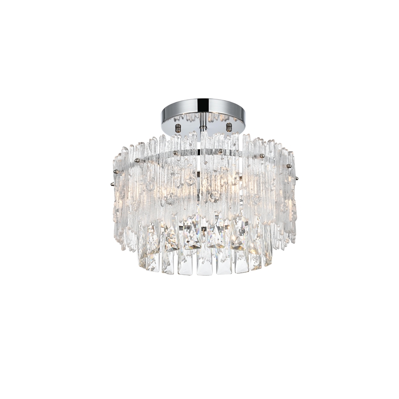 Elegant Lighting Emilia 12 Inch Flush Mount In Chrome