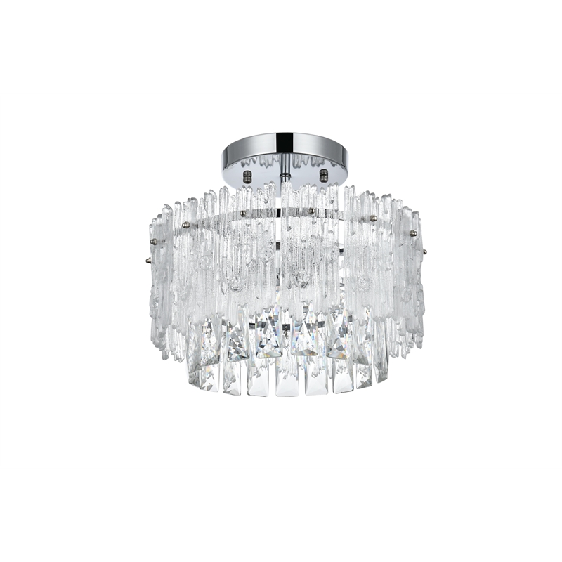 Elegant Lighting Emilia 12 Inch Flush Mount In Chrome