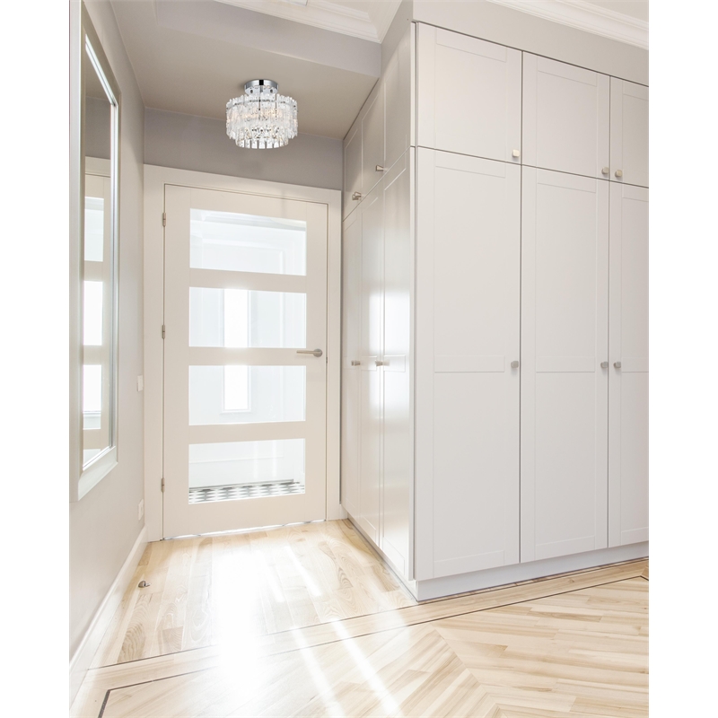 Elegant Lighting Emilia 12 Inch Flush Mount In Chrome