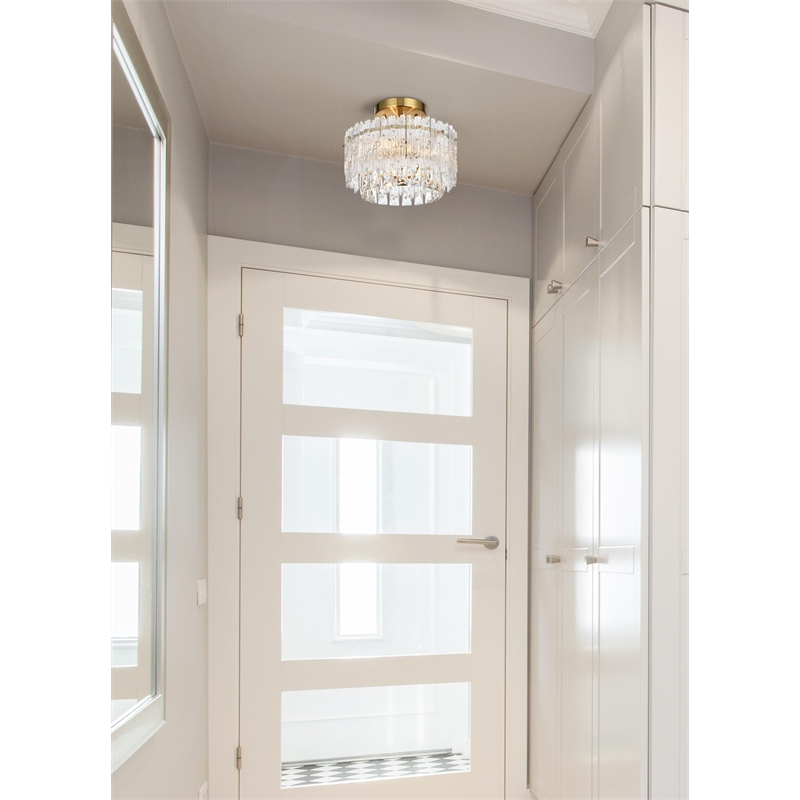 Elegant Lighting Emilia 12 Inch Flush Mount In Satin Gold