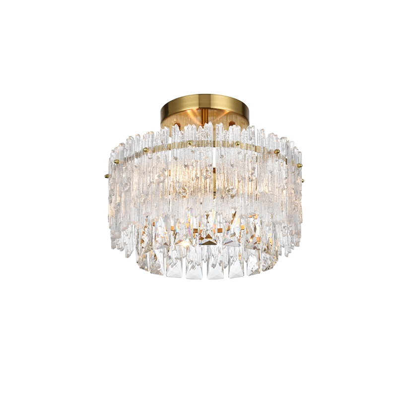 Elegant Lighting Emilia 12 Inch Flush Mount In Satin Gold