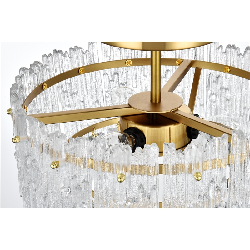 Elegant Lighting Emilia 12 Inch Flush Mount In Satin Gold