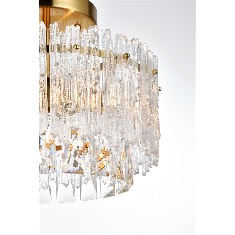 Elegant Lighting Emilia 12 Inch Flush Mount In Satin Gold