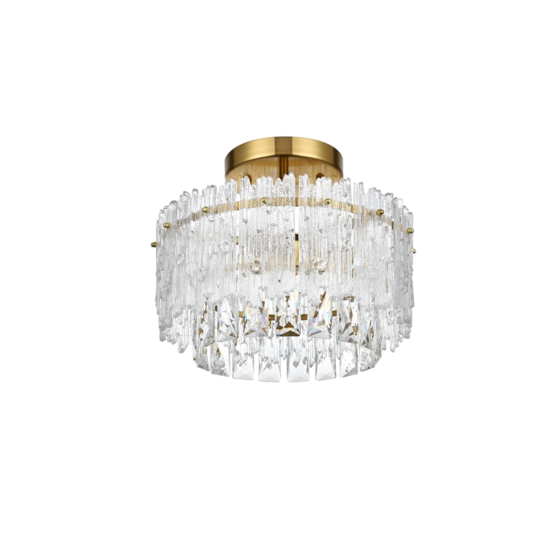 Elegant Lighting Emilia 12 Inch Flush Mount In Satin Gold
