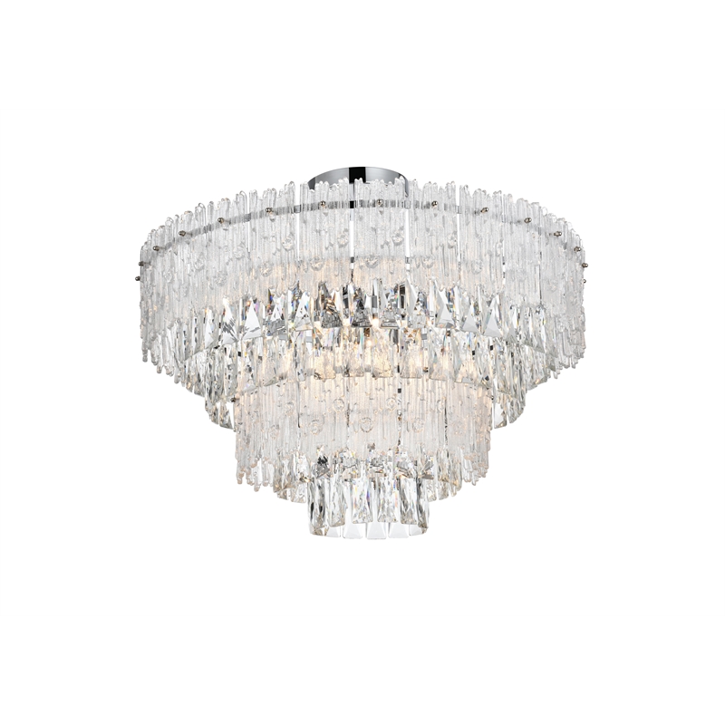 Elegant Lighting Emilia 25 Inch Flush Mount In Chrome