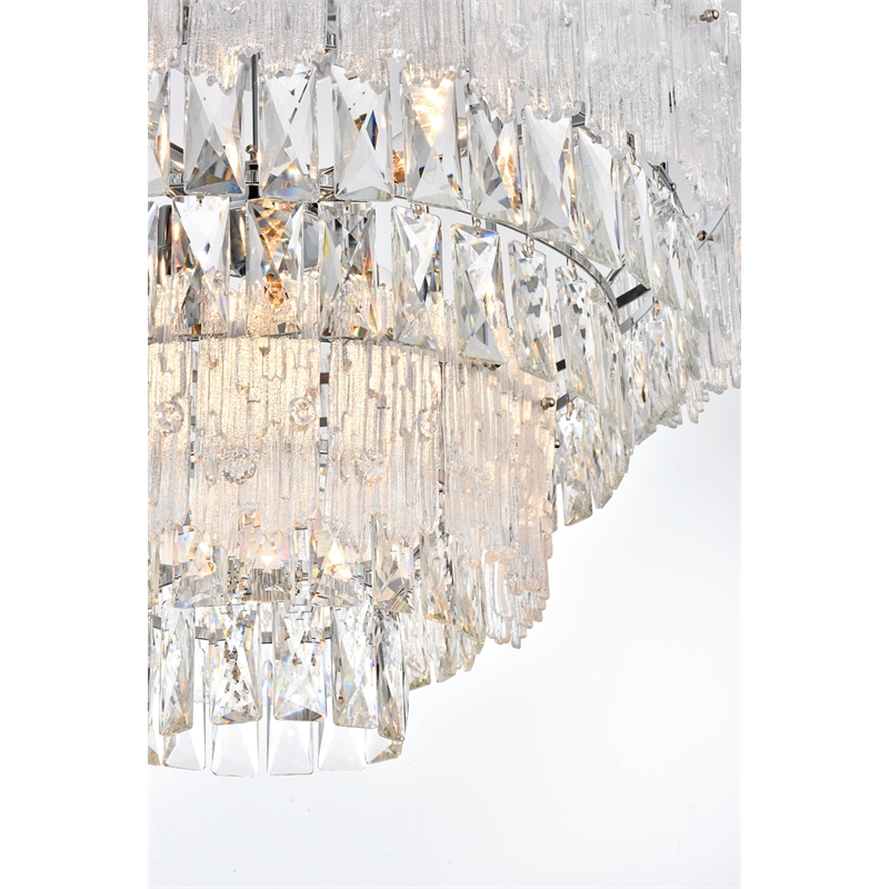 Elegant Lighting Emilia 25 Inch Flush Mount In Chrome
