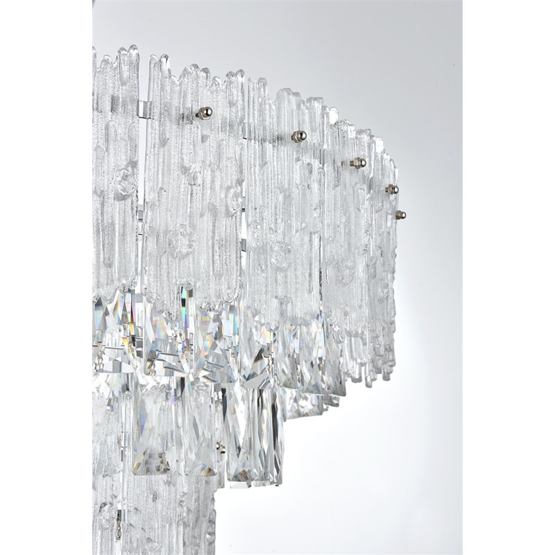 Elegant Lighting Emilia 25 Inch Flush Mount In Chrome