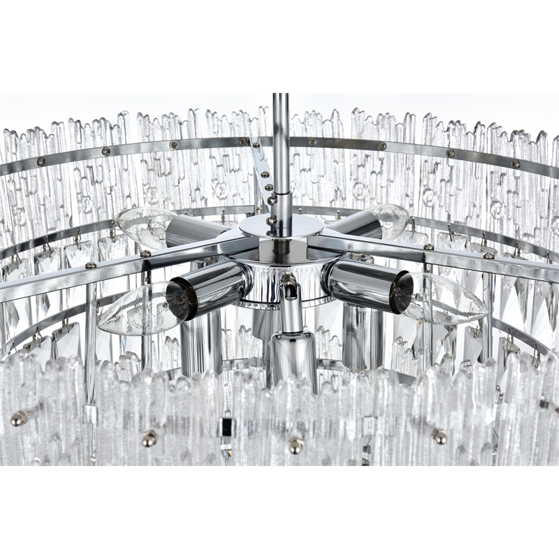 Elegant Lighting Emilia 25 Inch Flush Mount In Chrome