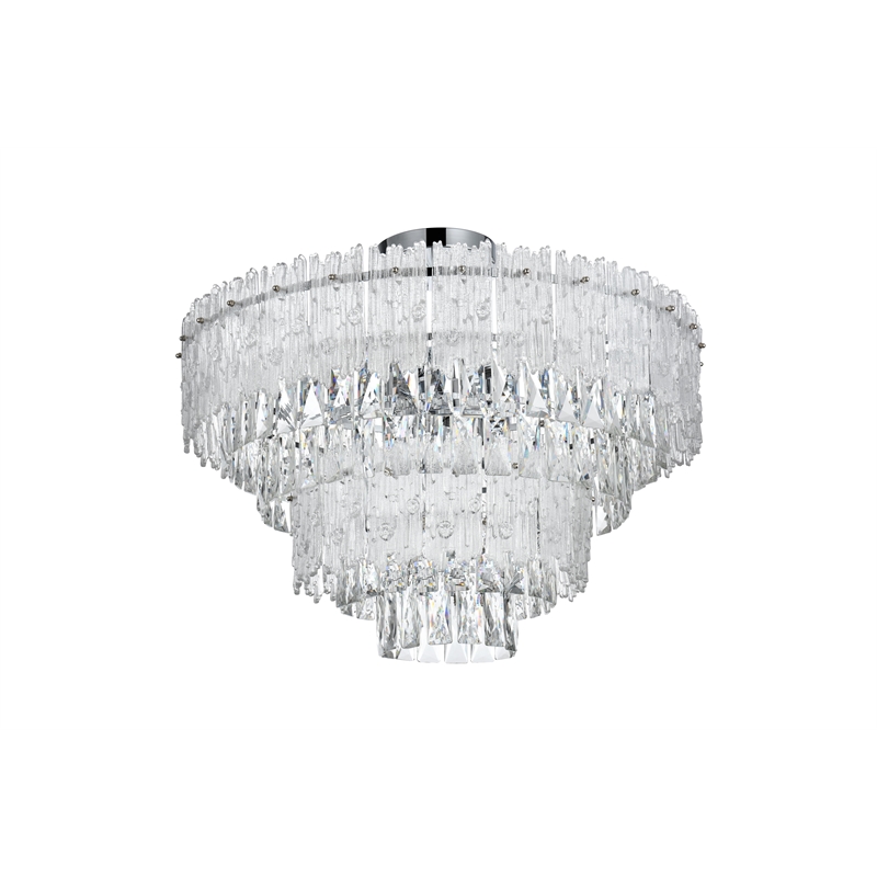 Elegant Lighting Emilia 25 Inch Flush Mount In Chrome