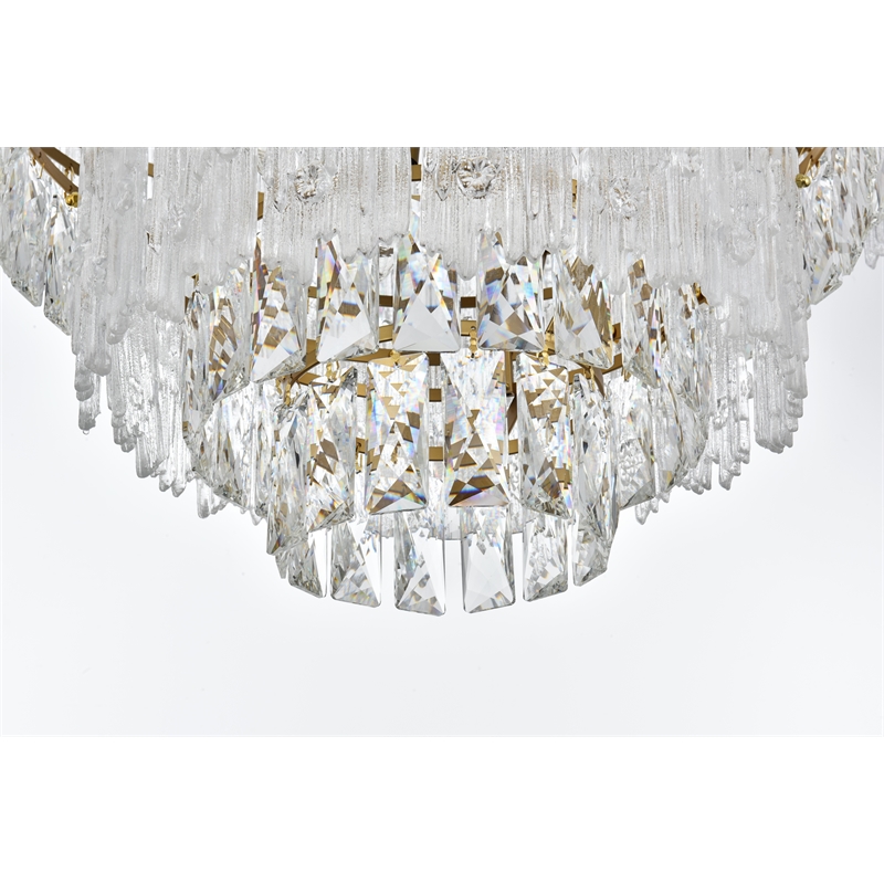 Elegant Lighting Emilia 25 Inch Flush Mount In Satin Gold