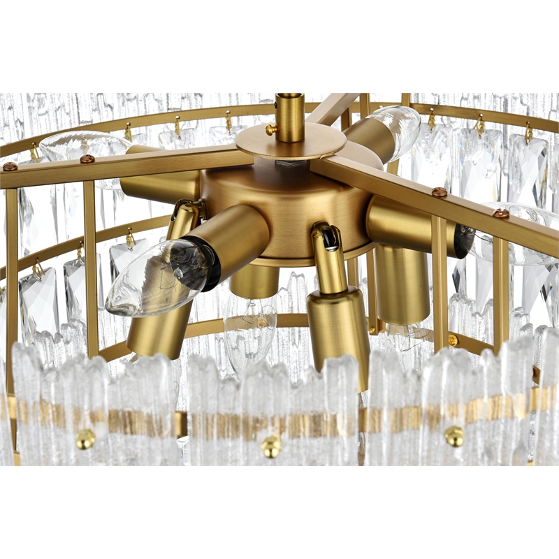 Elegant Lighting Emilia 25 Inch Flush Mount In Satin Gold