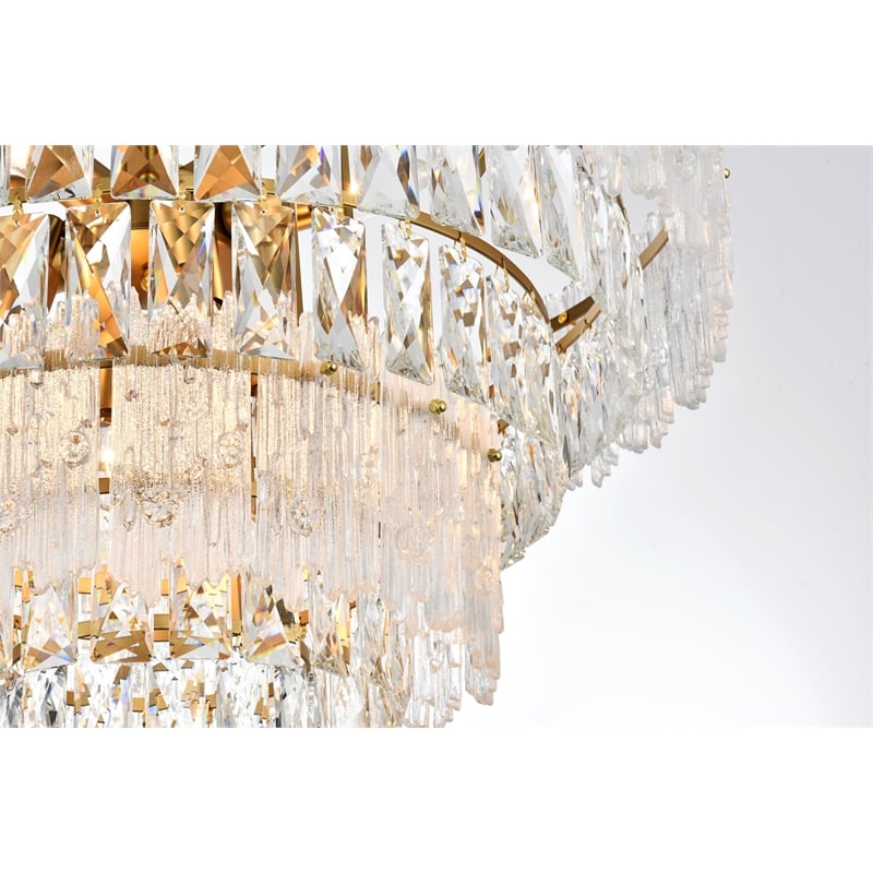 Elegant Lighting Emilia 25 Inch Flush Mount In Satin Gold