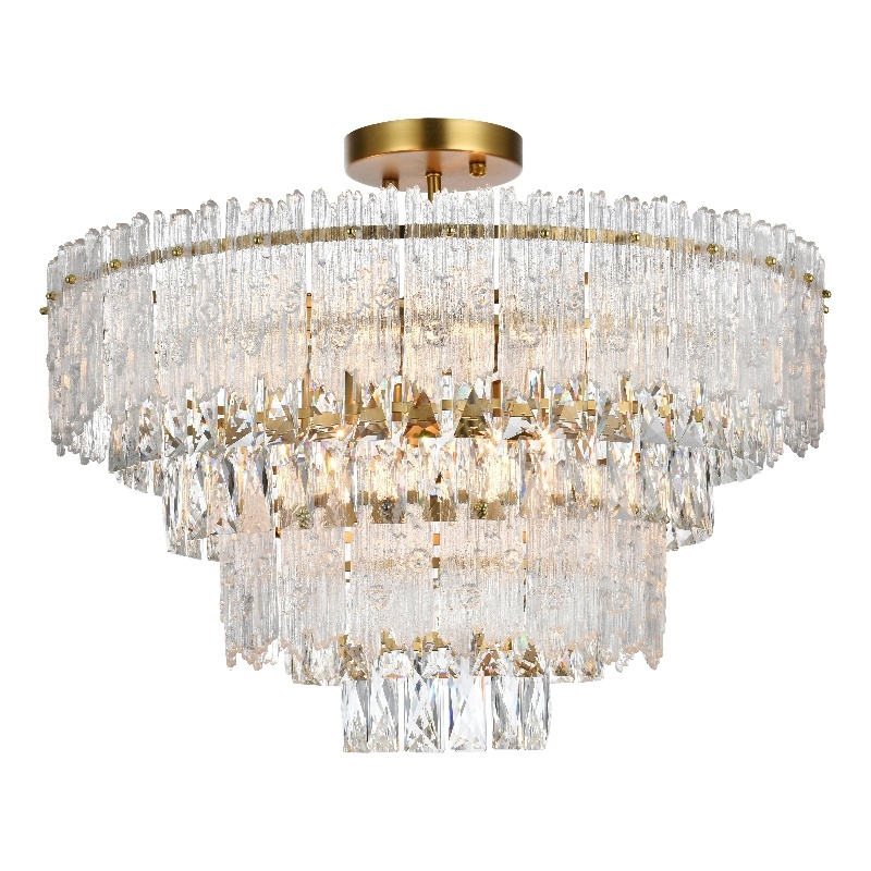 Elegant Lighting Emilia 25 Inch Flush Mount In Satin Gold