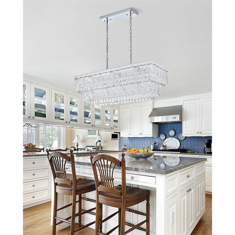 Elegant Lighting Emilia 37 Inch Chandelier In Chrome